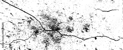 High contrast black and white grunge texture vector with cracks dirt and dust distress overlay background graphic resource