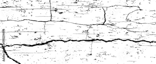 Distressed Cracked Texture Grunge Overlay Vector Background Black and White
