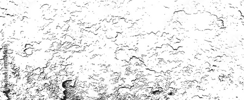 Abstract Black and White Vector Texture Overlay Grunge Background Aged Concrete Surface Pattern with Cracks and Peeling Paint Effect