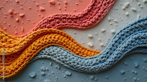 The Grain Dialogue: A high-detail photograph focusing on how fabric fibers conform to the indentations of a stone surface.