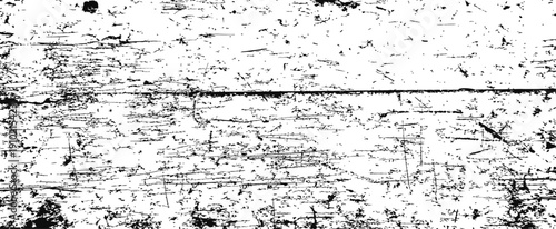 Abstract grunge scratched wood grain texture overlay distress background vector black and white graphic element