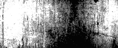 Black and White Grunge Halftone Distress Texture Overlay Vector Background Abstract Design Element