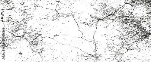 Black and White Distressed Cracked Grunge Vector Texture Overlay Rough Gritty Surface Background