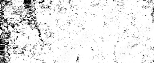 Black and white distressed grunge texture overlay background with static noise and digital glitch artifacts