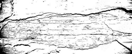 Monochrome Grunge Distressed Texture Vector Overlay Cracked Wood Grain Effect Abstract Background Black and White