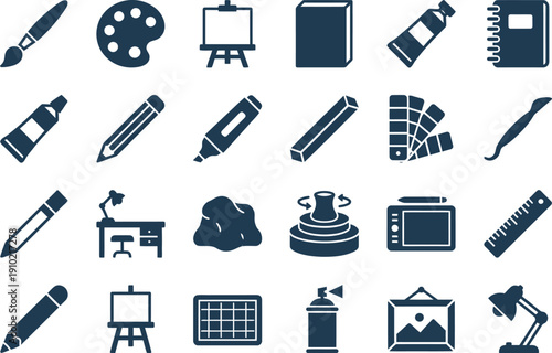 Essential Art Tools and Creative Supplies for Artists and Designers, Inspiring Imagination on a Digital or Physical Canvas