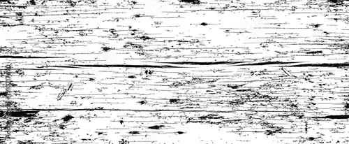 Distressed Black and White Wood Grain Texture Vector Overlay Grunge Background Gritty Rough Surface Effect