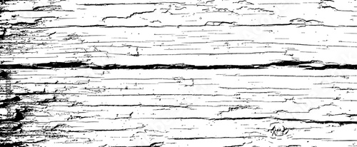 Black and White Distressed Wood Grain Texture Vector Grunge Overlay Rough Weathered Surface Background Abstract Aged Plank Pattern