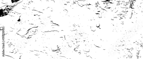 Black and White Grunge Texture Overlay Vector Distressed Surface Background Fine Cracks Peeling Paint Effect