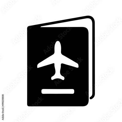 Travel passport silhouette vector icon