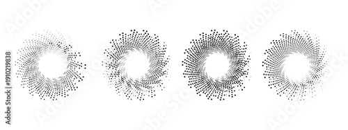 Set of pop art halftone circles. Shapes dots pattern in pop art style. Abstract modern stylish texture. Vector illustration geometric pattern. Round design elements for your content.