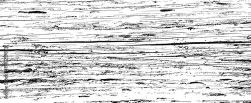 Black and White Distressed Wood Grain Vector Texture Grunge Overlay Background Rustic Timber Surface Pattern