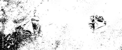 Abstract Distressed Grunge Texture Overlay Background Black and White Vector Debris and Dirt Effect