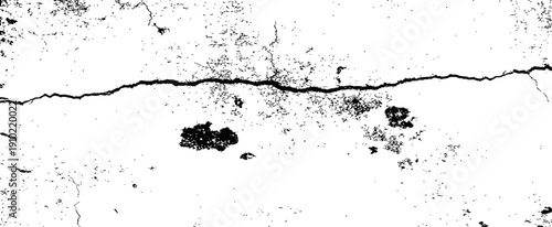 Black and White Grunge Vector Texture with Horizontal Crack and Distress Overlay Effect
