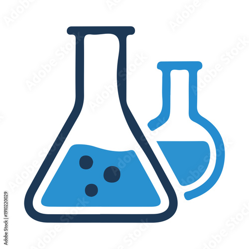 Chemistry Laboratory Flasks Vector Icon