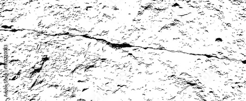 Vector distressed crack texture overlay Grunge black and white concrete surface background element