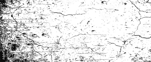 Black and white cracked grunge overlay texture background vector illustration