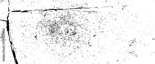 Black and White Grunge Vector Texture Overlay Gritty Distressed Background with Dust Scratches and Cracks