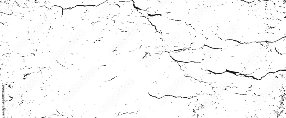 Fototapeta premium Black Grunge Cracked Texture Vector Overlay Distressed Surface Background