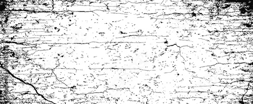 Black and white vector grunge distressed texture overlay with cracks scratches and vintage aged effect background