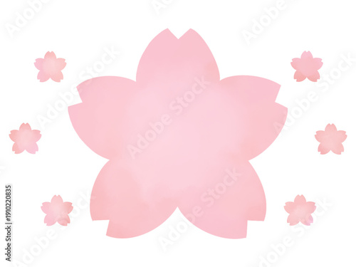 Foto 桜の水彩イラスト 春のお祝い素材