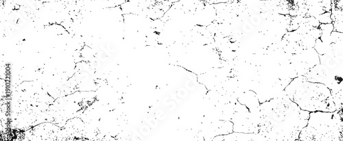 Distressed Vector Grunge Texture Overlay Cracked Wall Surface Black and White Abstract Background