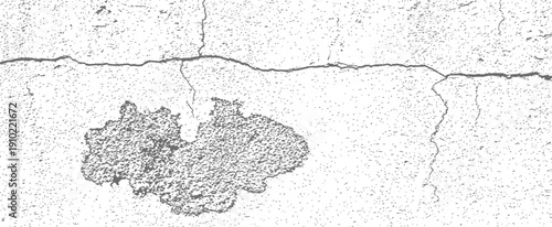 Cracked Grunge Wall Texture Vector Overlay Distressed Plaster Surface Monochrome Abstract Background