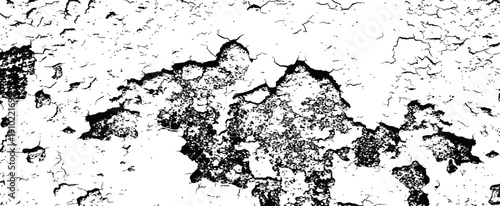 Wallpaper Mural Black and white distressed vector grunge texture overlay Peeling paint and cracked surface abstract background effect Torontodigital.ca