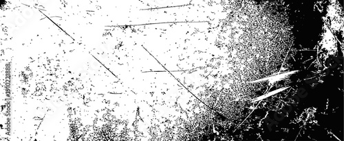 Heavy Scratched Grunge Overlay Texture Vector Aged Distressed Effect Background Black and White