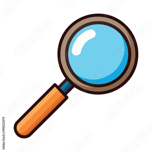 magnifying glass with a striped handle