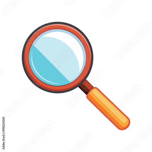 magnifying glass with a striped handle