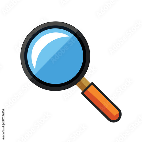 magnifying glass with a striped handle