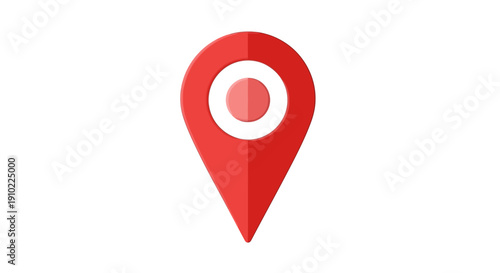 Red Location Pin Icon for Map and Navigation, Isolated White Background. Free Download Red Location Pin Icon for Map and Navigation, Isolated White Background. - GFXLoad