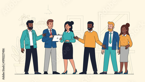 Diverse Business Team Collaboration and Professional Interaction.