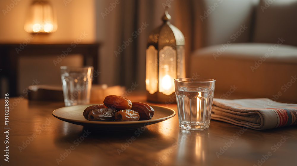Fototapeta premium table setting in home