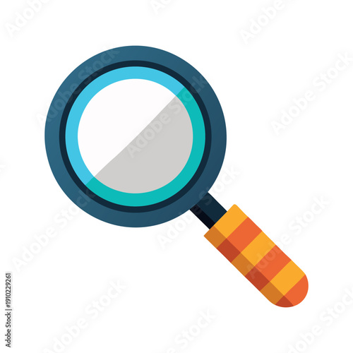 magnifying glass with a striped handle