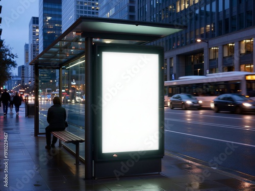 Illuminated Blank Bus Stop Advertisement