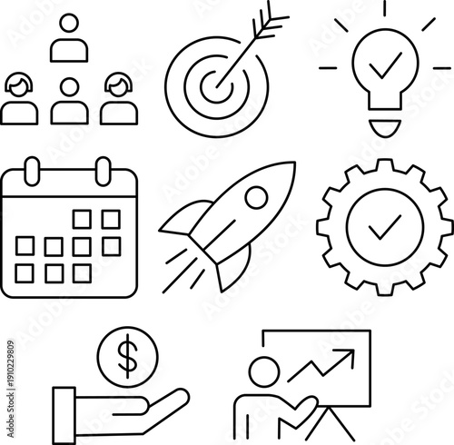 Business Growth And Achievement Icons