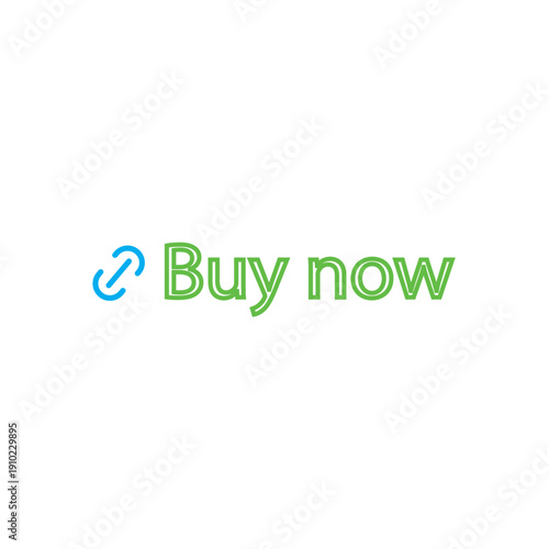 Buy now button with link icon, online shopping call to action, ecommerce marketing banner, digital sales promotion and web CTA design.