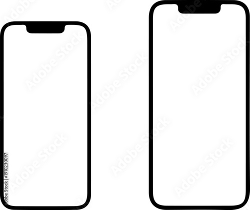 ealistic models smartphone with transparent screens. Smartphone mockup collection. Device front view.