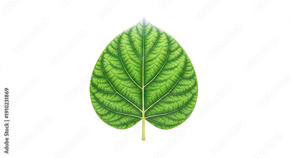 Fototapeta premium Green Leaf with Intricate Vein Pattern