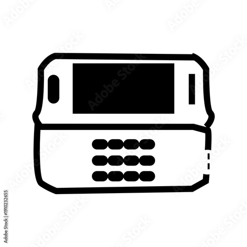 vector illustration of a cellphone old retro glyph icon vector 