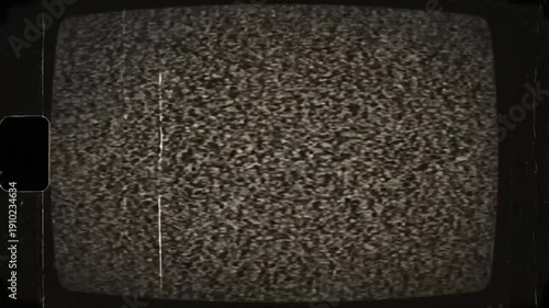 vintage tv static screen, retro noise, old television, glitch, no signal