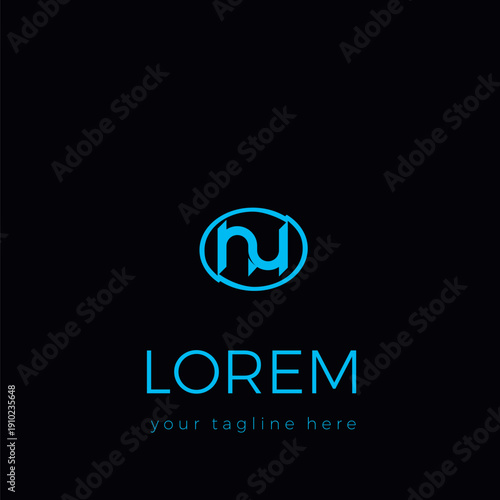 The initial letters NU are in lower case type and outlined in white on a dark background.