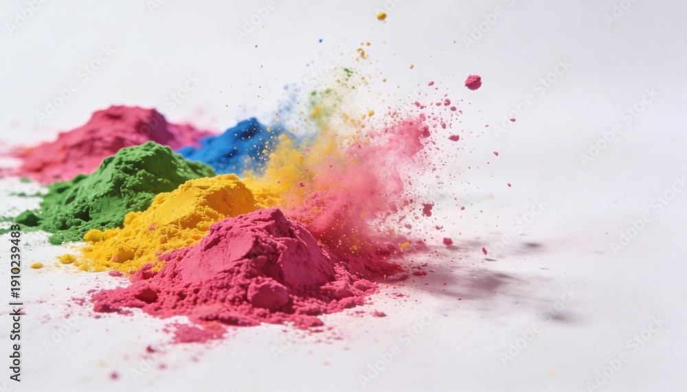 Fototapeta premium Holi Festival Colorful Gulal Powder Minimal Background