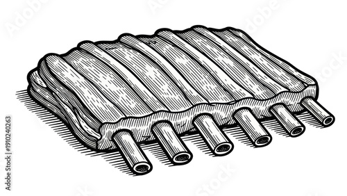 Raw Pork Ribs Ready for Cooking.