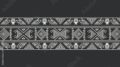 Tribal ethnic pattern seamless border design.