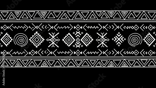 Tribal ethnic seamless pattern with geometric ornaments.