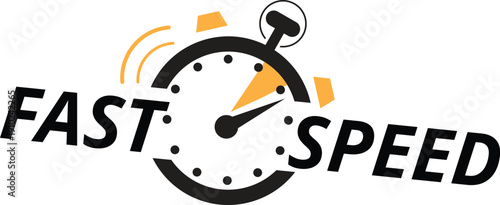 Stopwatch fast quick timely delivery flat icon,fast speed logo