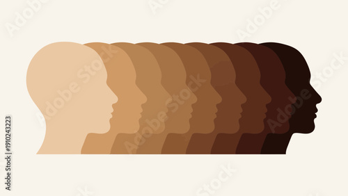 skin tones, diversity, human faces, different shades, racial equality concept